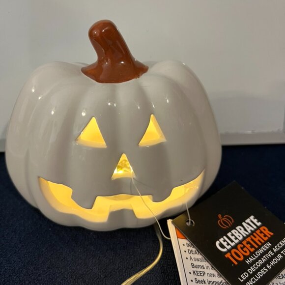 Celebrate Together™ Halloween LED White Pumpkin Sitabout Table Decor NWT - Picture 2 of 2